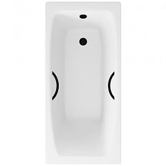 Чугунная ванна Delice Repos 150х70 с черными матовыми ручками (комплект)