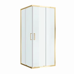 Душевой уголок BelBagno LUCE-A-2-90-P-ORO 90*90*195 стекло рифленое профиль золото без поддона