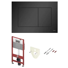 Система инсталляции Tece TECEbase 3.0, панель смыва TECEnow черная матовая (латунный вентиль)