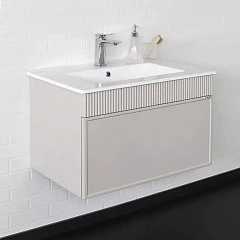 Тумба с раковиной Comforty Мадрид 70 серый шёлк (раковина 70Е)