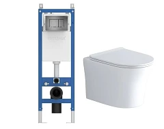 Система инсталляции Grossman для подвесного унитаза 38 Клавиша Classic вороненая сталь