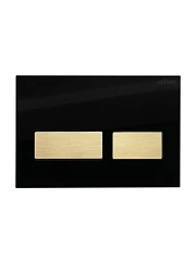 Клавиша смыва Cezares Lux LUX-GN-2-BORO черное стекло/брашированное золото