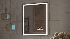 Зеркало Vigo Geometry Media Voice 70*70 с Led-подсветкой многофункциональной панелью сенсорный выключатель