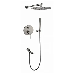 Душевой комплект Grocenberg GB5099BG-1 с изливом скрытый монтаж графит