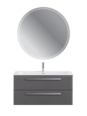 Комплект мебели Cezares Эко-Кер-Н/Eco-Cer-N 100 темно-серый матовый (раковина CZR-8073-100, ручки серые)