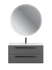 Комплект мебели Cezares Эко-Кер-Н/Eco-Cer-N 100 темно-серый матовый (раковина CZR-8095-100, ручки черные)