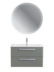 Комплект мебели Cezares Эко-Кер-Н/Eco-Cer-N 80 серо-зеленый матовый (раковина CZR-8073-80, ручки серые)