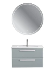 Комплект мебели Cezares Эко-Кер-Н/Eco-Cer-N 80 серо-голубой матовый (раковина CZR-8095-80, ручки сатин)