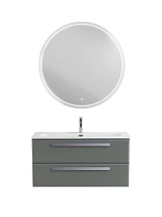 Комплект мебели Cezares Эко-Кер-Н/Eco-Cer-N 100 серо-зеленый матовый (раковина CZR-8073-100, ручки серые)