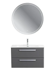 Комплект мебели Cezares Эко-Кер-Н/Eco-Cer-N 80 темно-серый матовый (раковина CZR-8095-80, ручки серые)