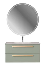 Комплект мебели Cezares Эко-Кер-Н/Eco-Cer-N 100 светло-зеленый матовый (раковина CZR-8095-100, ручки сатиновое золото)