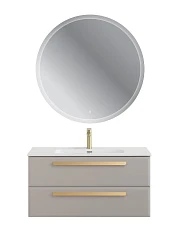 Комплект мебели Cezares Эко-Кер-Н/Eco-Cer-N 100 серо-бежевый матовый (раковина CZR-8095-100, ручки сатиновое золото)