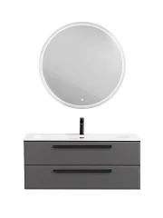 Комплект мебели Cezares Эко-Кер-Н/Eco-Cer-N 120 темно-серый матовый (раковина CZR-8073-120, ручки черные)