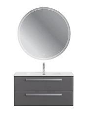 Комплект мебели Cezares Эко-Кер-Н/Eco-Cer-N 100 темно-серый матовый (раковина CZR-8095-100, ручки серые)