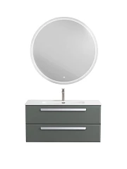 Комплект мебели Cezares Эко-Кер-Н/Eco-Cer-N 100 серо-зеленый матовый (раковина CZR-8095-100, ручки сатин)