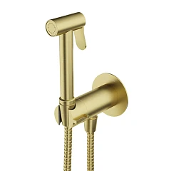 Гигиенический душ со смесителем Aqueduto Pureza PUR0150 с прогрессивным картриджем скрытый монтаж шлифованное золото