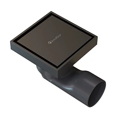 Душевой трап Knotlor Терра/Terra SDSS100GM с основой под плитку вороненая сталь