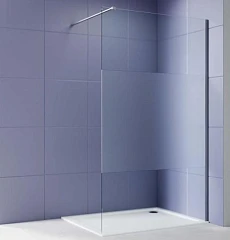 Душевая перегородка Aquatek Walk-in AQ.WI.120.3GM 120*200 с держателем L/R профиль оружейная сталь, стекло прозрачное с матовой полосой без поддона