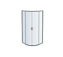 Душевой уголок Aquatek Ария 80*80*200 четверть круга, профиль черный матовый без поддона
