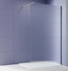 Душевая перегородка Aquatek Walk-in AQ.WI.090.2GM 90*200 с держателем L/R профиль оружейная сталь, стекло рифленое без поддона