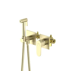 Гигиенический душ со смесителем Aquatek Оберон AQ1220BG скрытый монтаж шлифованное золото