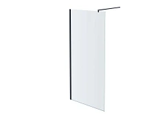 Душевая перегородка Aquatek Walk-in AQ WIW 14020BL 140*200 с держателем L/R профиль черный матовый без поддона