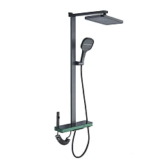 Душевая стойка Ceruttispa Мауро/Mauro с изливом и гигиеническим душем графит