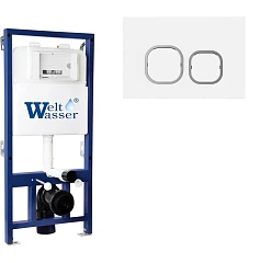 Система инсталляции WeltWasser для унитазов Bamberg 525 с белой кнопкой