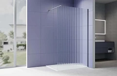 Душевая перегородка Aquatek Walk-in AQ.WI.100.2GM 100*200 с держателем L/R профиль оружейная сталь, стекло рифленое без поддона