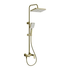 Душевая стойка Belz B24715-5 с изливом брашированное золото