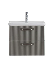 Тумба с раковиной BelBagno Дуэ/Due 50 сатин, ручки атласный никель