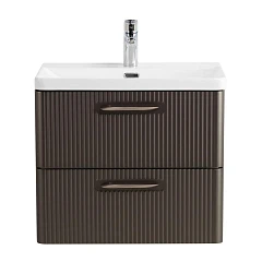 Тумба с раковиной BelBagno Дуэ/Due 60 оружейная сталь, ручки сатиновый никель