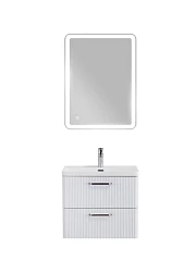 Комплект мебели BelBagno Дуэ/Due 60 белый металлик, ручки атласный никель