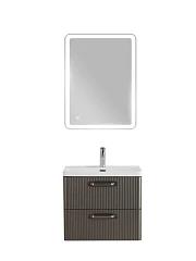 Комплект мебели BelBagno Дуэ/Due 60 оружейная сталь, ручки атласный никель