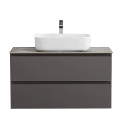 Тумба с раковиной BelBagno Крафт/Kraft 100 темно-серая матовая со столешницей Granito