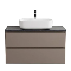 Тумба с раковиной BelBagno Крафт/Kraft 100 бежевая матовая со столешницей Marmo Nero Opaco