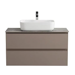 Тумба с раковиной BelBagno Крафт/Kraft 100 бежевая матовая со столешницей Granito