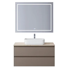 Комплект мебели BelBagno Крафт/Kraft 100 бежевый матовый со столешницей Marmo Crema Opaco