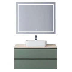 Комплект мебели BelBagno Крафт/Kraft 100 еловый матовый со столешницей Marmo Crema Opaco