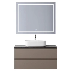 Комплект мебели BelBagno Крафт/Kraft 100 бежевый матовый со столешницей Marmo Nero Opaco