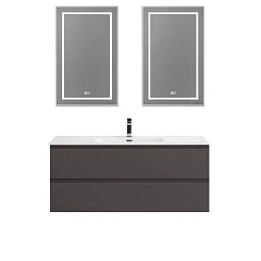Комплект мебели BelBagno Крафт/Kraft 120 с двумя ящиками темно-серый матовый (раковина BB1200ETL)