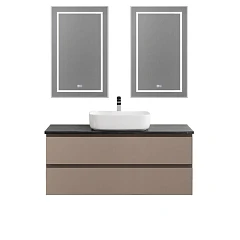 Комплект мебели BelBagno Крафт/Kraft 120 с двумя ящиками бежевый матовый (столешница Marmo Nero Opaco)