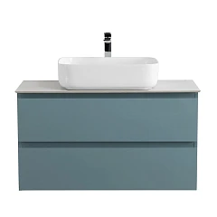 Тумба с раковиной BelBagno Крафт/Kraft 80 голубая матовая (столешница Bianco Opaco)