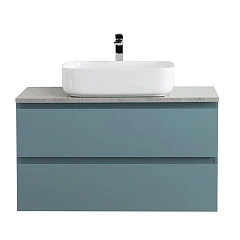 Тумба с раковиной BelBagno Крафт/Kraft 80 голубая матовая (столешница Marmo Grigio Lucido)