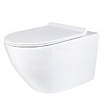 Подвесной унитаз Bond Oval F01-10Long 36*53,5 безободковый удлиненный с крышкой- сиденьем микролифт Подвесной унитаз Bond Oval F01-10Long 36*53,5 безободковый удлиненный с крышкой- сиденьем микролифт