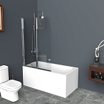 Душевая шторка на ванну BelBagno UNO-V-2-120/150-C-Cr 120*150 L/R Душевая шторка на ванну BelBagno UNO-V-2-120/150-C-Cr 120*150 L/R