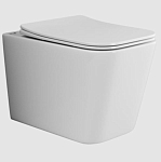 Подвесной унитаз Ceramicanova Cubic Rimless 36*53 безободковый с крышкой-сиденьем микролифт Slim Подвесной унитаз Ceramicanova Cubic Rimless 36*53 безободковый с крышкой-сиденьем микролифт Slim