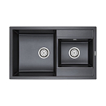 Кухонная мойка Paulmark Tandem PM238250-BLM 82*50 черный металлик Кухонная мойка Paulmark Tandem PM238250-BLM 82*50 черный металлик