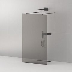 Душевая перегородка Cezares LIBERTA-L-2-90-GR-NERO Walk-in 90*195 L/R с возможностью двустороннего входа, стекло графит, профиль черный без поддона Душевая перегородка Cezares LIBERTA-L-2-90-GR-NERO Walk-in 90*195 L/R с возможностью двустороннего входа, стекло графит, профиль черный без поддона