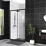 Душевая дверь в нишу BelBagno UNO-195-BF-1-110-C-NERO 110*195 L/R стекло прозрачное без поддона